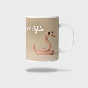 Kubek ceramiczny biały z nadrukiem 330ml WĄŻ