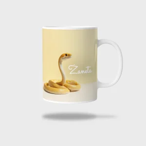 Kubek ceramiczny biały z nadrukiem 330ml WĄŻ