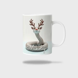 Kubek ceramiczny biały z nadrukiem 330ml WĄŻ