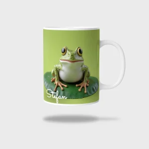 Kubek ceramiczny biały z nadrukiem 330ml ŻABA