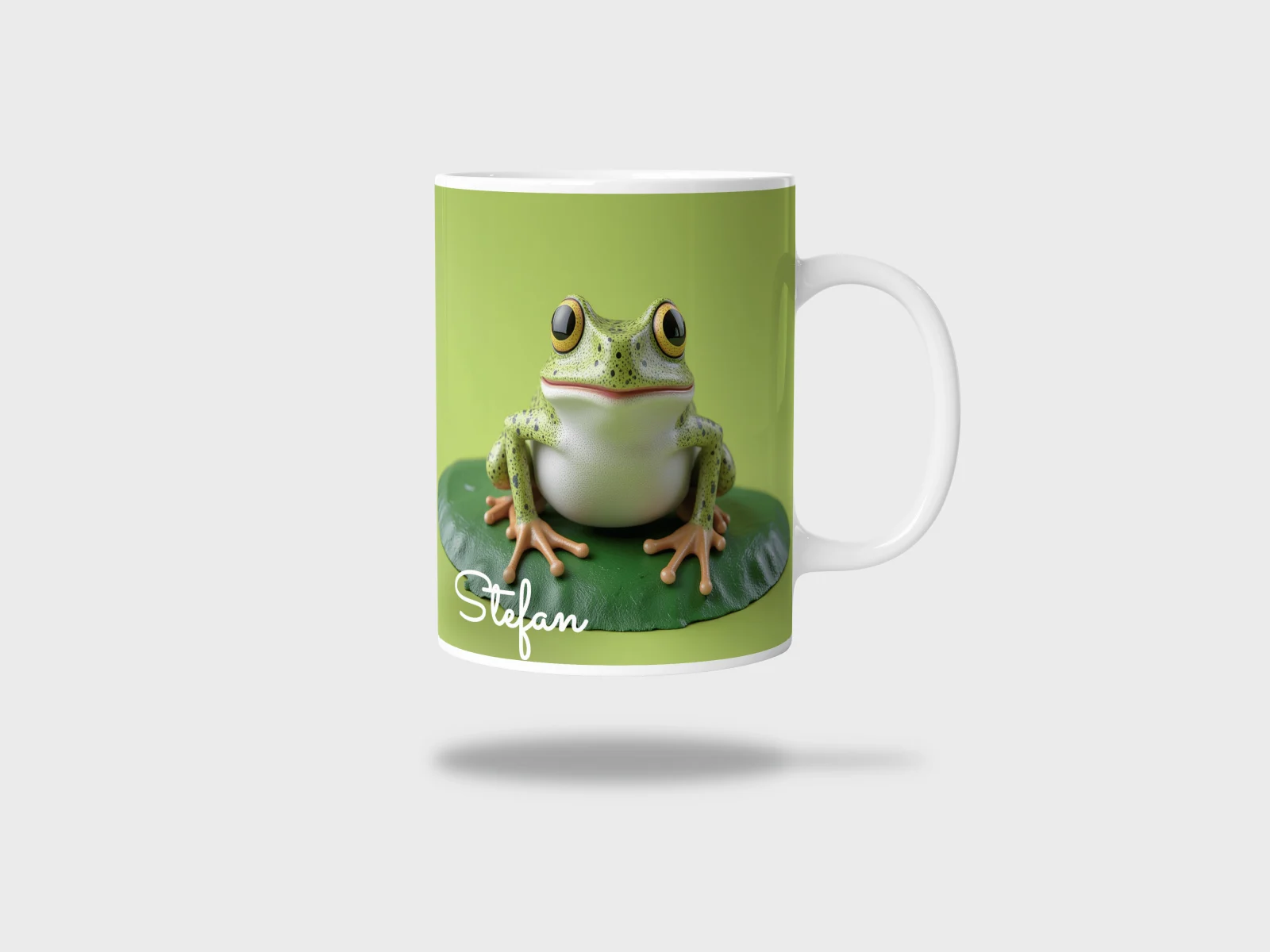 Kubek ceramiczny biały z nadrukiem 330ml ŻABA