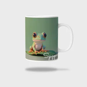 Kubek ceramiczny biały z nadrukiem 330ml ŻABA