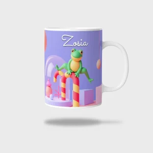 Kubek ceramiczny biały z nadrukiem 330ml ŻABA