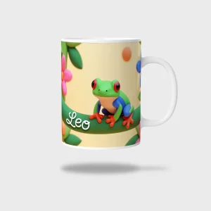 Kubek ceramiczny biały z nadrukiem 330ml ŻABA