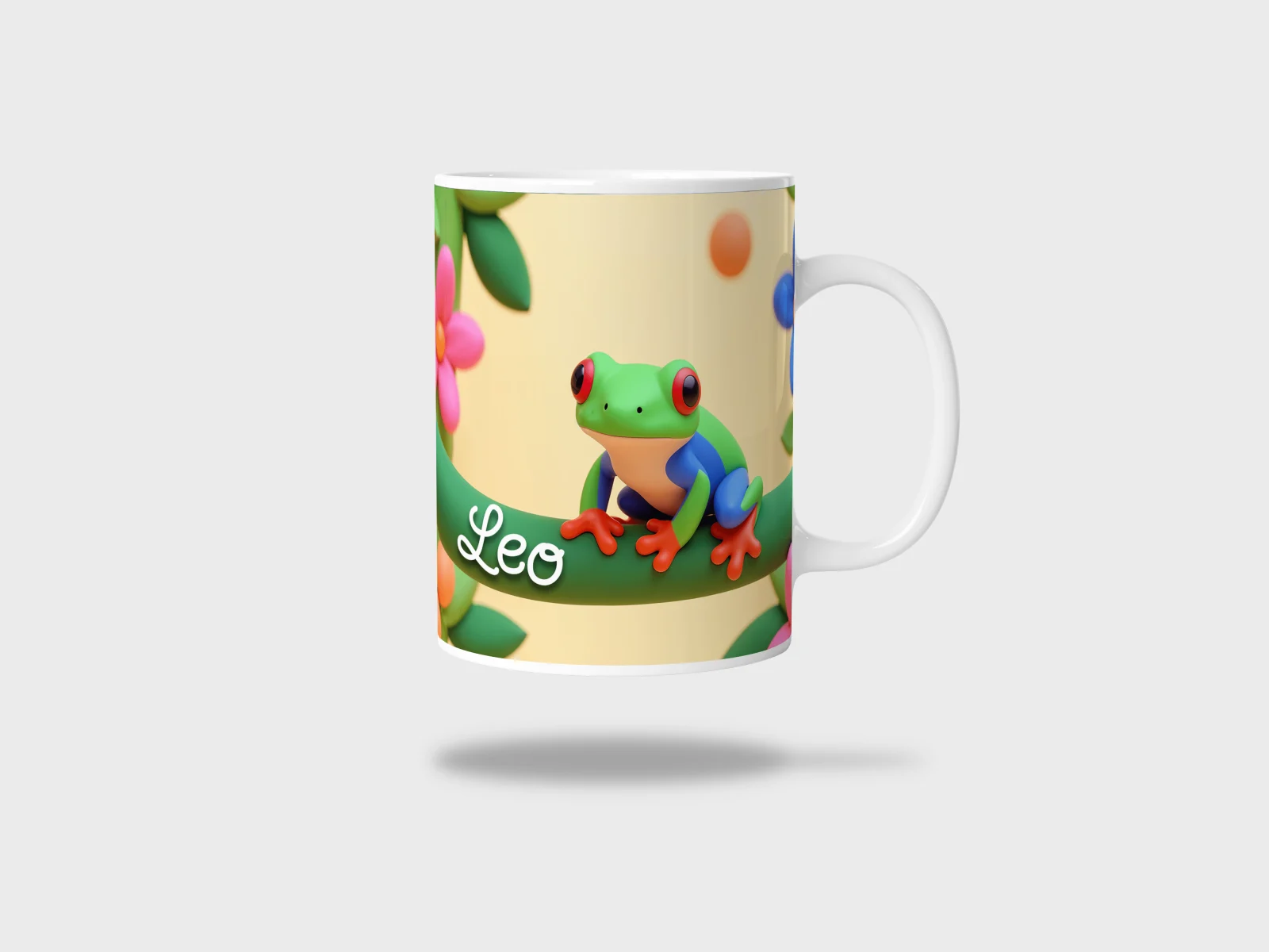 Kubek ceramiczny biały z nadrukiem 330ml ŻABA