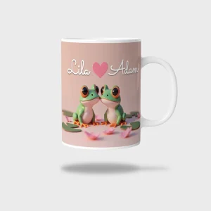 Kubek ceramiczny biały z nadrukiem 330ml ŻABY