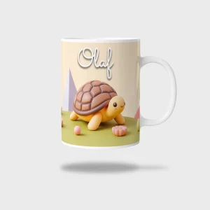 Kubek ceramiczny biały z nadrukiem 330ml ŻÓŁW