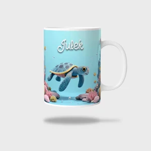 Kubek ceramiczny biały z nadrukiem 330ml ŻÓŁW