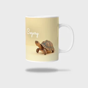Kubek ceramiczny biały z nadrukiem 330ml ŻÓŁW