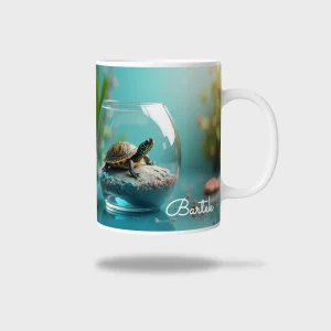 Kubek ceramiczny biały z nadrukiem 330ml ŻÓŁW