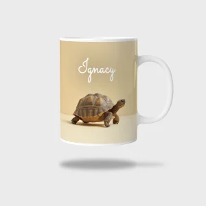 Kubek ceramiczny biały z nadrukiem 330ml ŻÓŁW