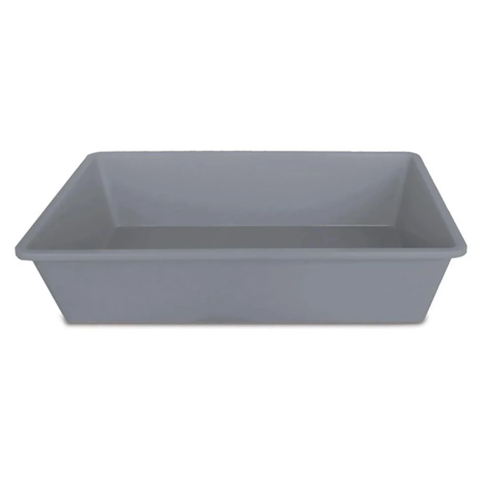 Kuweta otwarta dla kota 50 × 35 × 12 cm – szara, z podwyższonymi brzegami