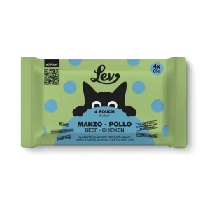 Lev Jelly Multipack – Wołowina i Kurczak w galaretce dla kotów dorosłych – 4 x 85 g