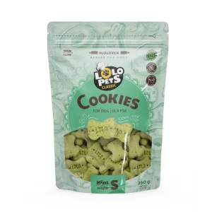 LOLO PETS Ciastka dla psa kości S miętowe 350g