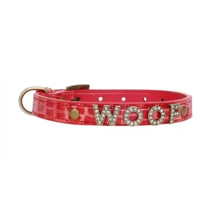 Lolo Pets OBROŻA DLA PSA “WOOF” M CZERWONA