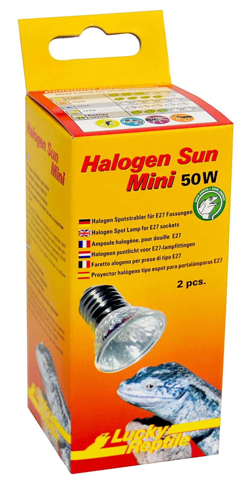 LUCKY REPTILE Halogen Sun 50W Mini żarówka grzewcza E27 spot (2 szt)