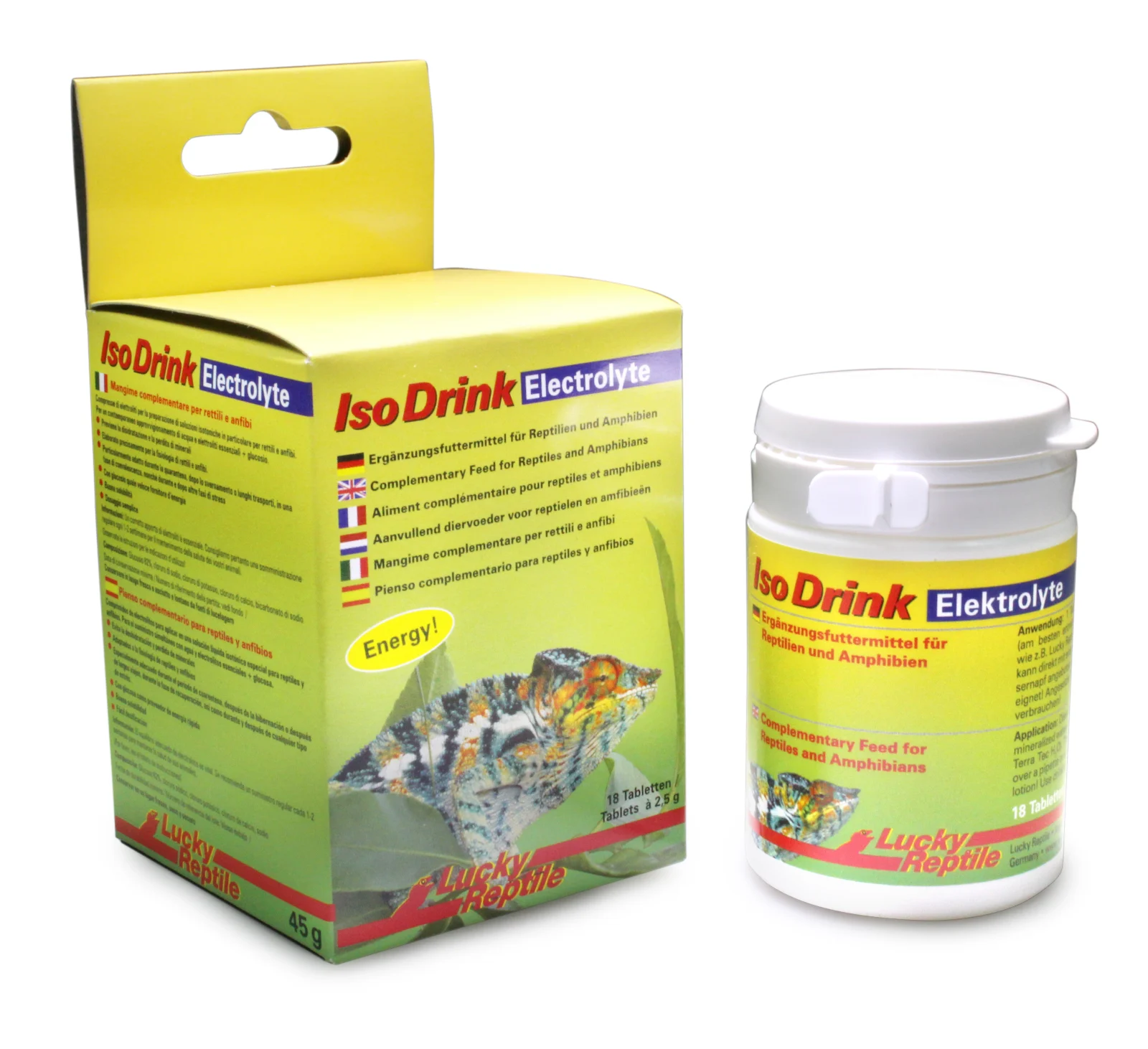 LUCKY REPTILE Iso Drink, elektrolity (tabletki musujące) 45g- stres, choroba