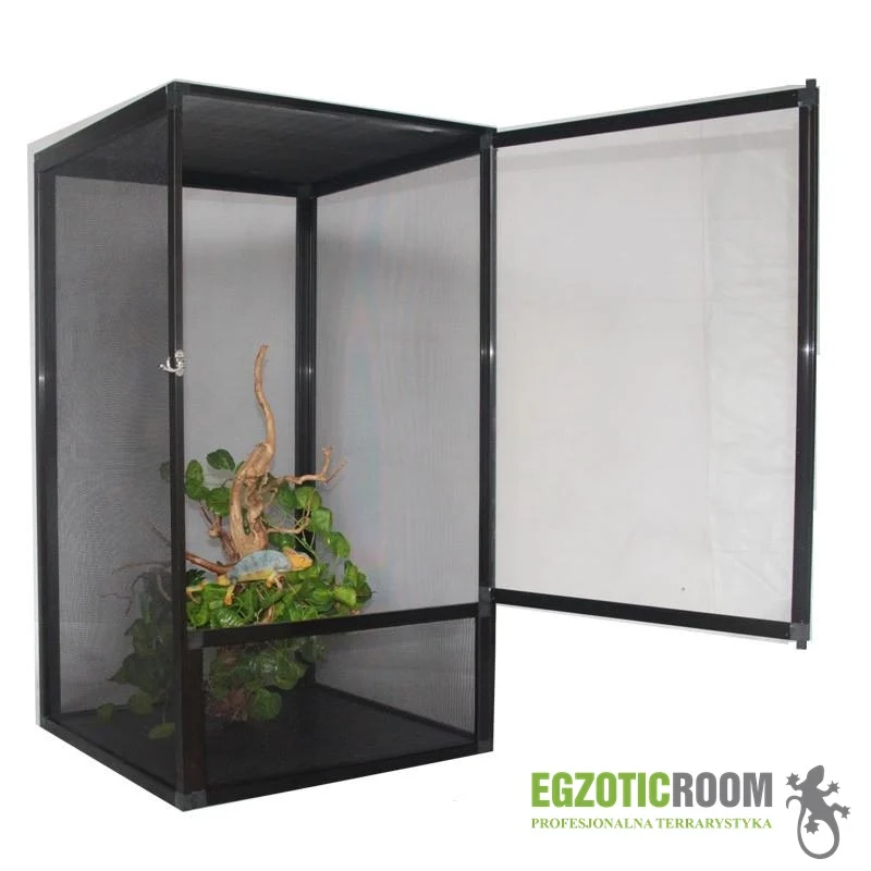 LUCKY REPTILE Terrarium siatkowe z akrylem 42x42x66 cm CZARNE