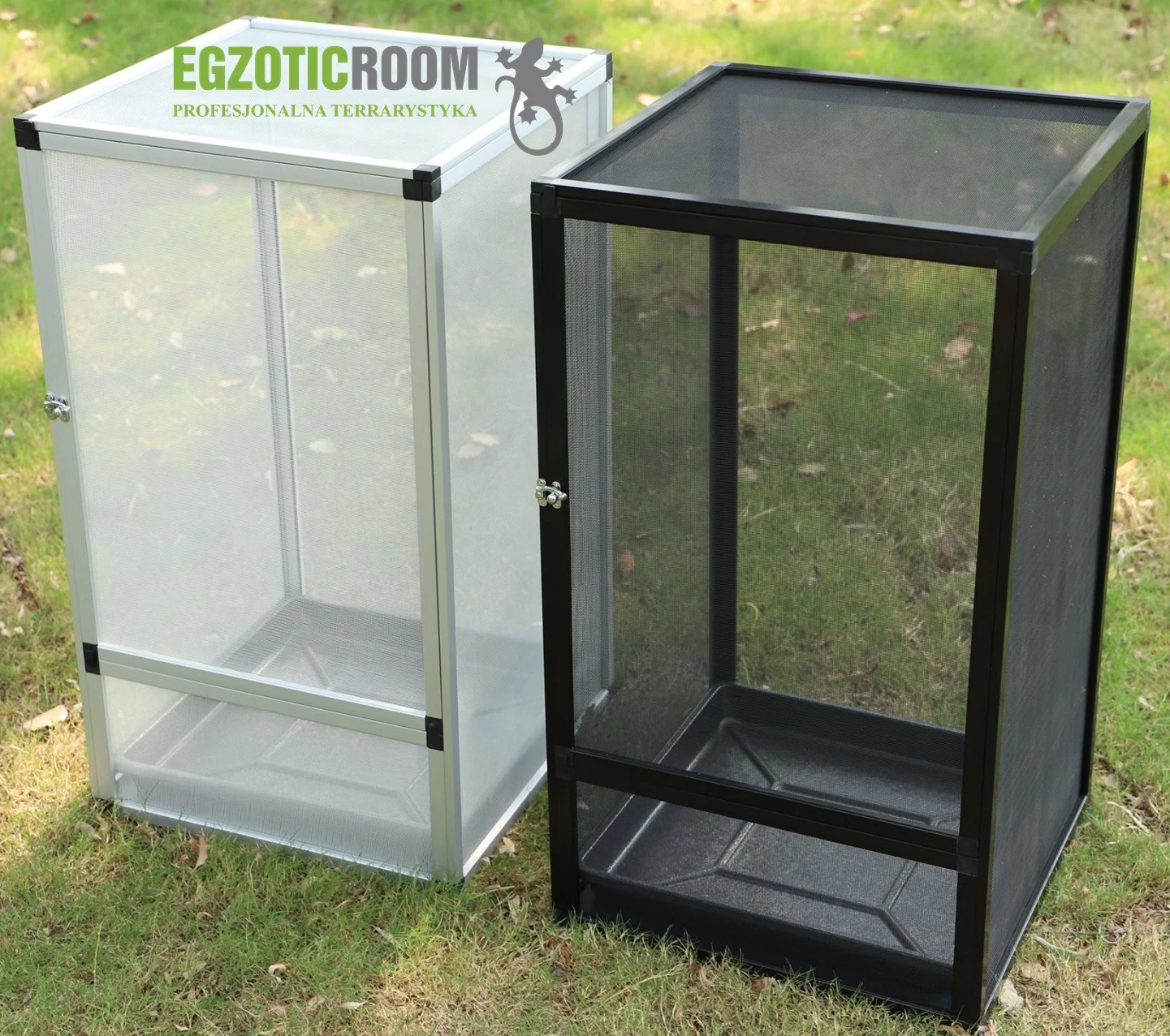 LUCKY REPTILE Terrarium siatkowe z akrylem 42x42x66 cm CZARNE - Image 2