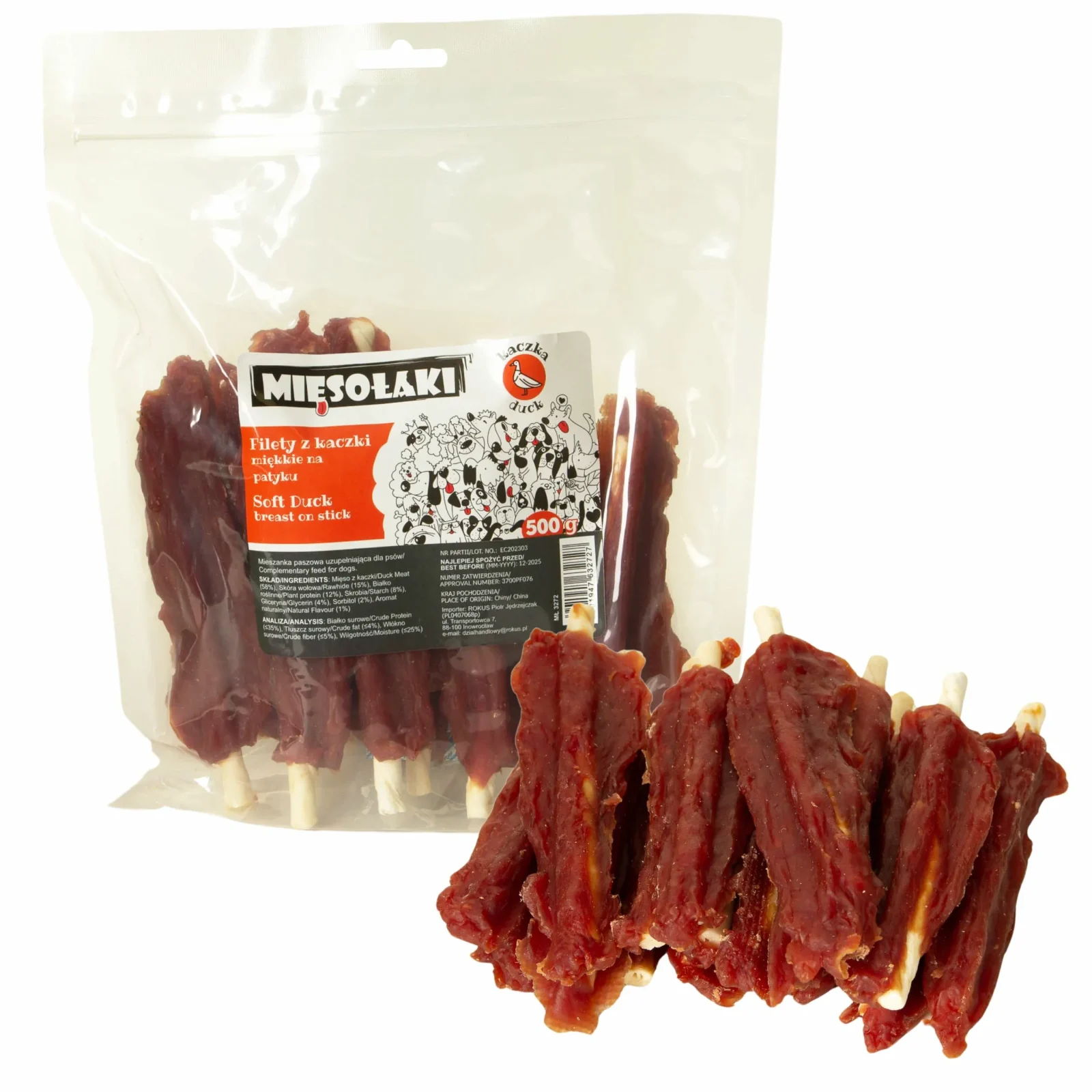 MIĘSOŁAKI Filet z kaczki miękki na patyku 500g