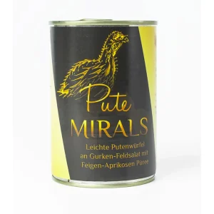 MIRALS Putenwürfel – delikatne kawałki indyka na sałatce z ogórka i roszponki z puree z fig i moreli