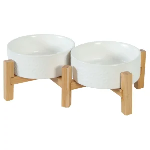 Miski ceramiczne dla psa i kota Zolux Keramo Duo biały 2 × 700 ml