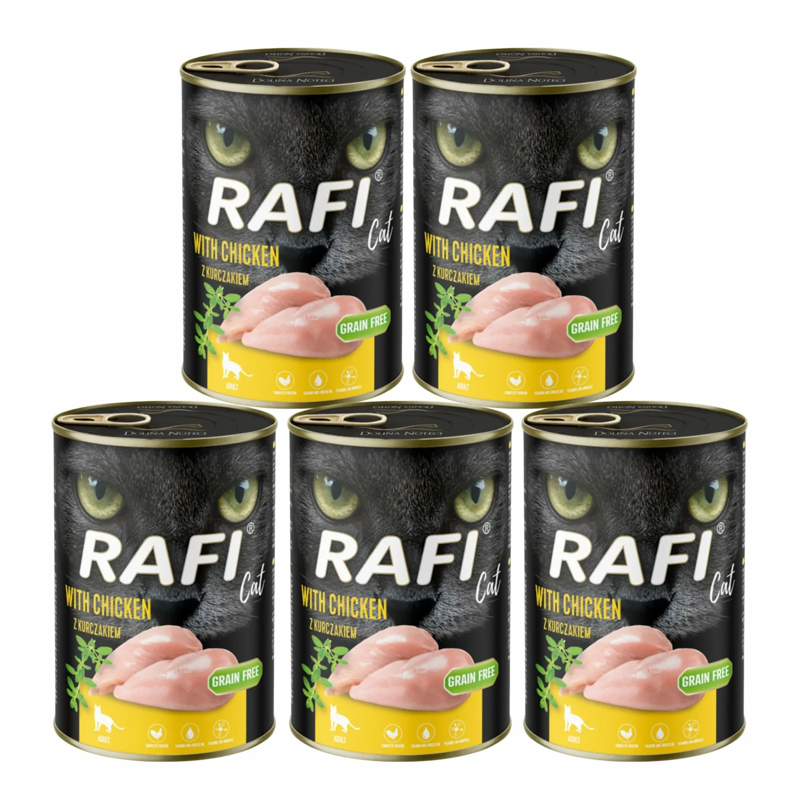 Mokra Karma Dla Kota z Kurczakiem Dolina Noteci Rafi Cat Adult Kurczak 5x400g