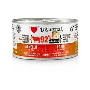 Mokra karma dla psa – Disugual Jagnięcina z gruszką – 92% mięsa – dla dorosłych psów – 150g