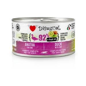 Mokra karma dla psa – Disugual Kaczka z kiwi – 92% mięsa – dla dorosłych psów – 150g