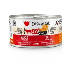 Mokra karma dla psa – Disugual Wołowina z melonem – 92% mięsa – dla dorosłych psów - 150g