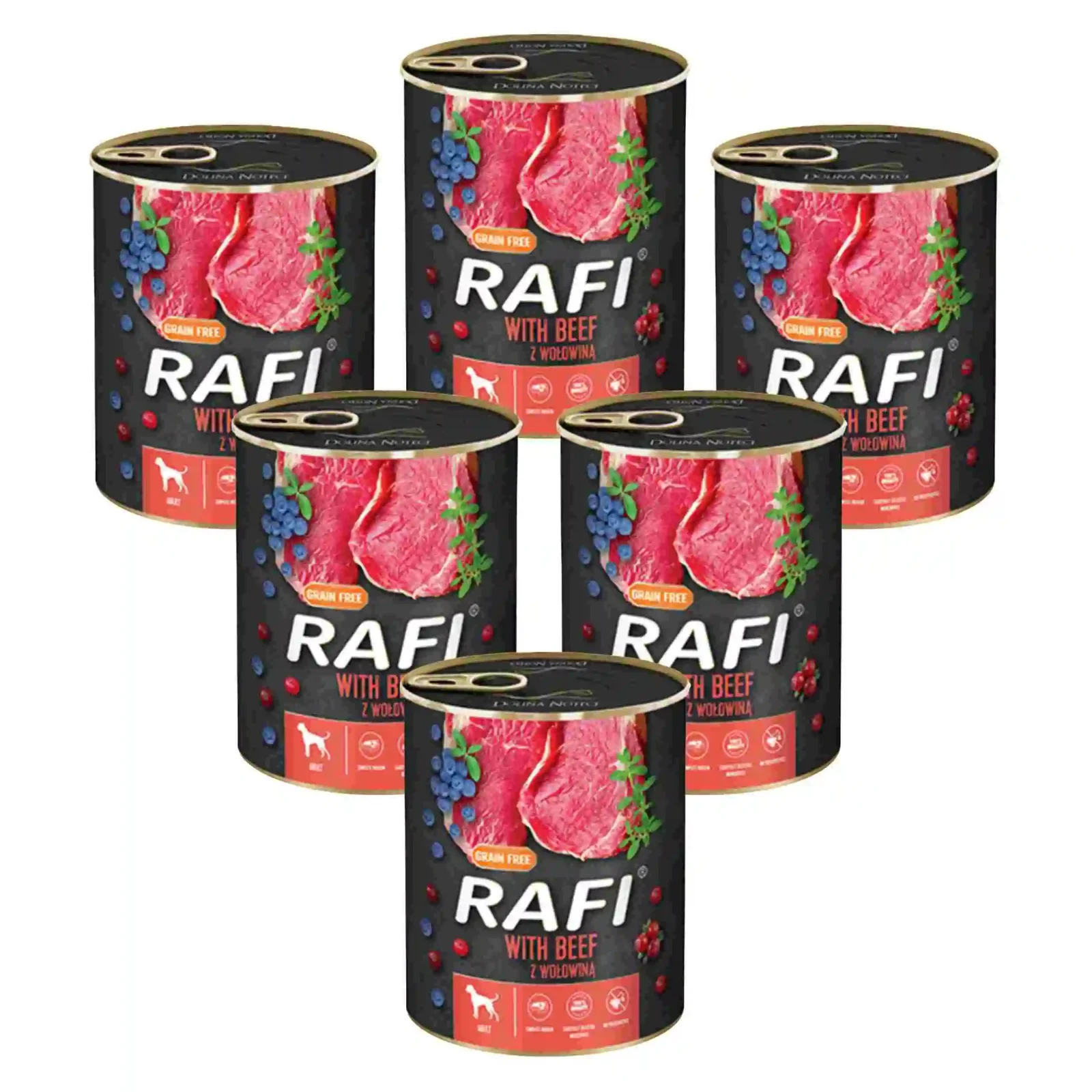Mokra Karma Dla Psa Dolina Noteci Rafi Grain Free Wołowina 6x800g