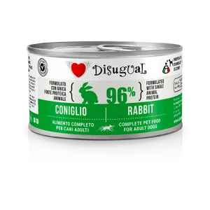 Mokra karma monobiałkowa dla psa – Disugual Królik – 96% mięsa – dla dorosłych psów – 150g