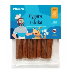 Mr. Bro Cygara z dzika przysmak dla psa 98% Mięsa Mięśniowego, 7 sztuk