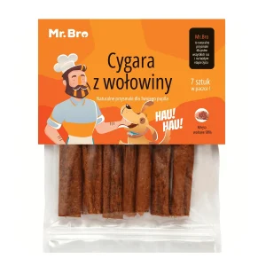 Mr. Bro Cygara z wołowiny przysmak dla psa 98% Mięsa Mięśniowego, 7 sztuk