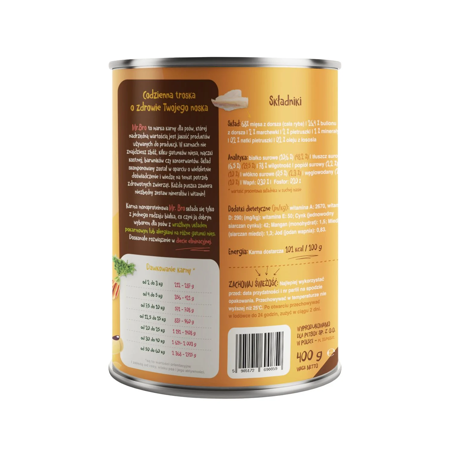 Mr. Bro Dorsz z Marchewką 400g – Monoproteinowa - Image 2