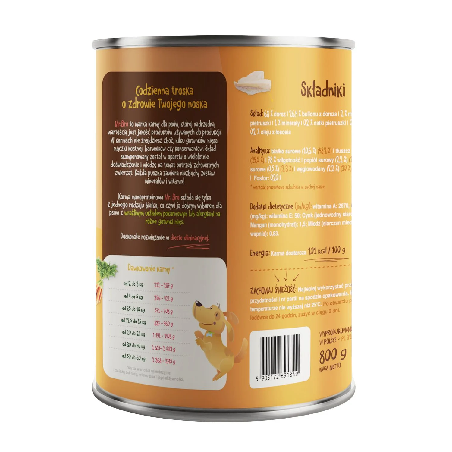 Mr. Bro Dorsz z Marchewką 800g – Monoproteinowa - Image 2