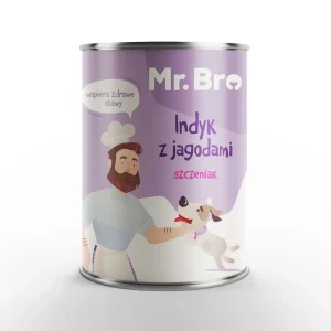 Mr. Bro Indyk z Jagodami 400g mokra mięsna karma dla Szczeniąt