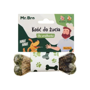 Mr. Bro Kość do żucia dla wrażliwców dla psa bezzbożowa, skóra wołowa 55g