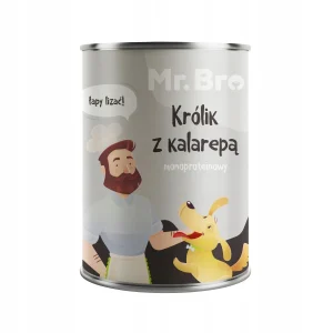 Mr. Bro Królik z Kalarepą – mokra karma dla psów Monoproteinowa 400g