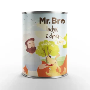 Mr. Bro LIGHT Indyk Dynia Prebiotyk 400g Niskotłuszczowa mokra karma PSY