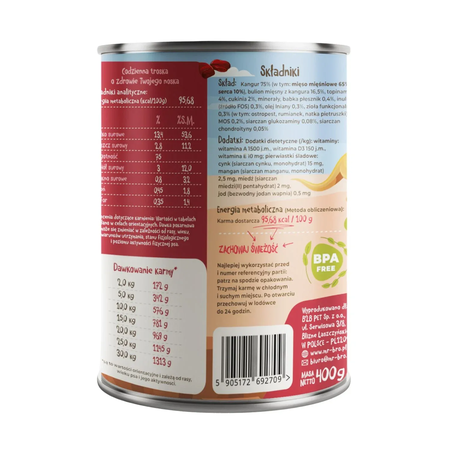 Mr. Bro LIGHT Kangur z Topinamburem z Prebiotykami 400g - Image 2