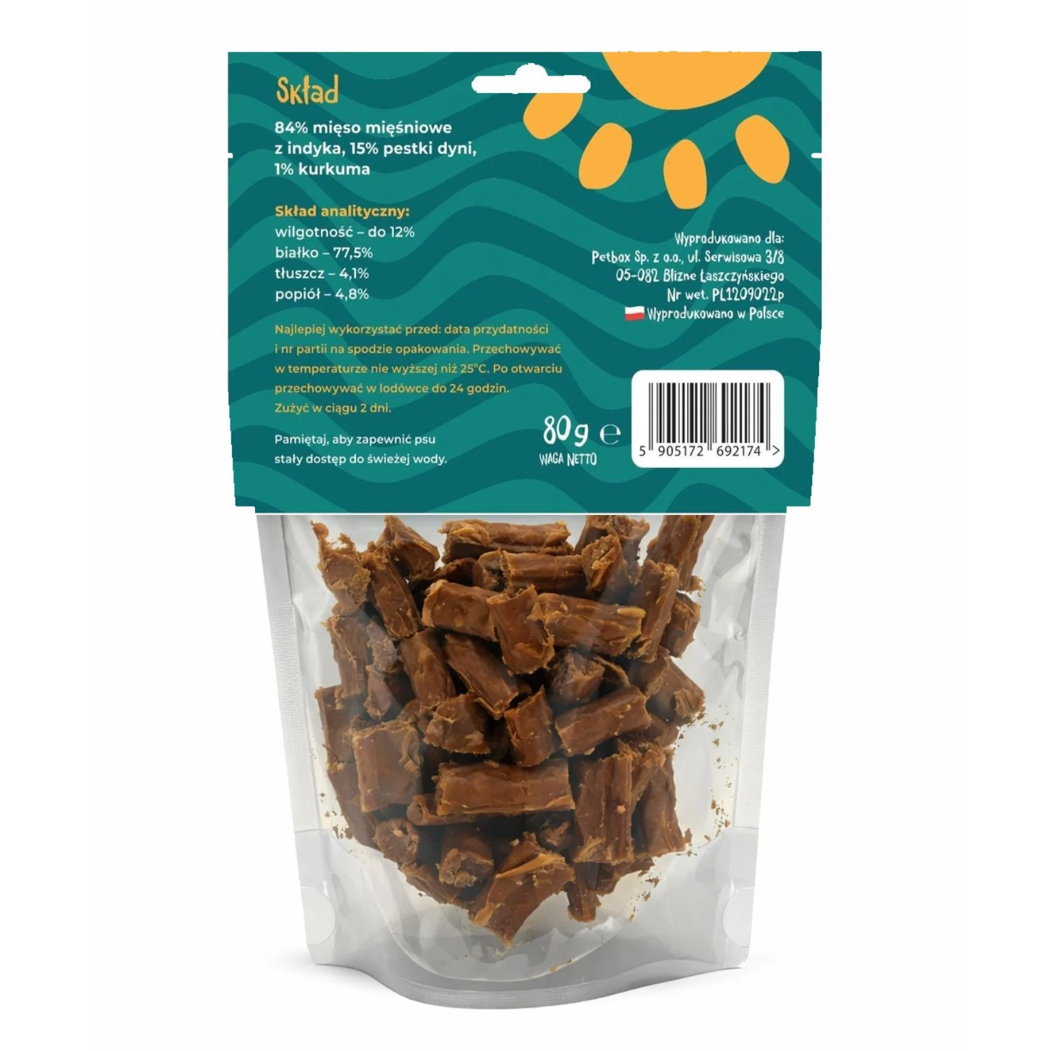 Mr. Bro Mniamki Przysmaki dla psa z indyka 80g- Air Dried - Image 2