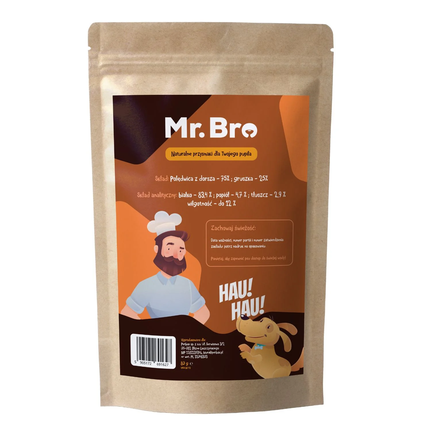 Mr. Bro Strips Dorsz z Gruszką 80g -Suszone Powietrzem - Image 2