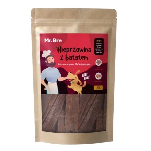 Mr. Bro Strips Wieprzowina z Batatem 80g – Suszone Powietrzem
