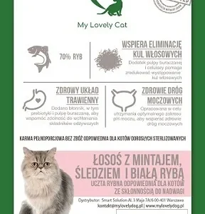 Łosoś z mintajem, śledziem i białą rybą – uczta rybna karma dla kota sterylizowanego My Lovely Cat 1,5 kg