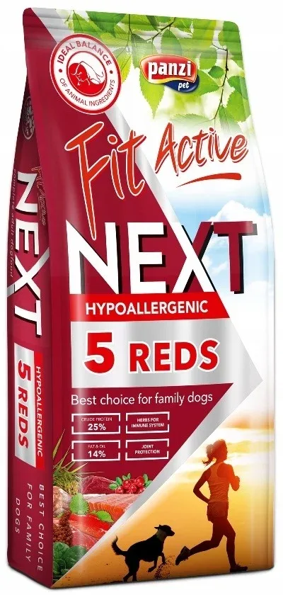 NA WAGĘ Fit Active Dog NEXT Hypoallergenic Adult 5 Reds Bezglutenowa 1 kg - Image 2
