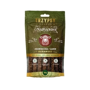 Naturalny Przysmak dla Psa Kabanosy Trzypsy Napsanosy 100% JAGNIĘCINA 80G