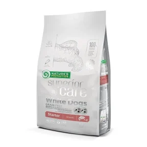 NATURES PROTECTION Superior Care White Dogs Grain Free Salmon Starter All Breeds 1,5kg