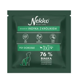 NEKKO Grain Free Adult Małe Rasy Indyk z Królikiem 70g