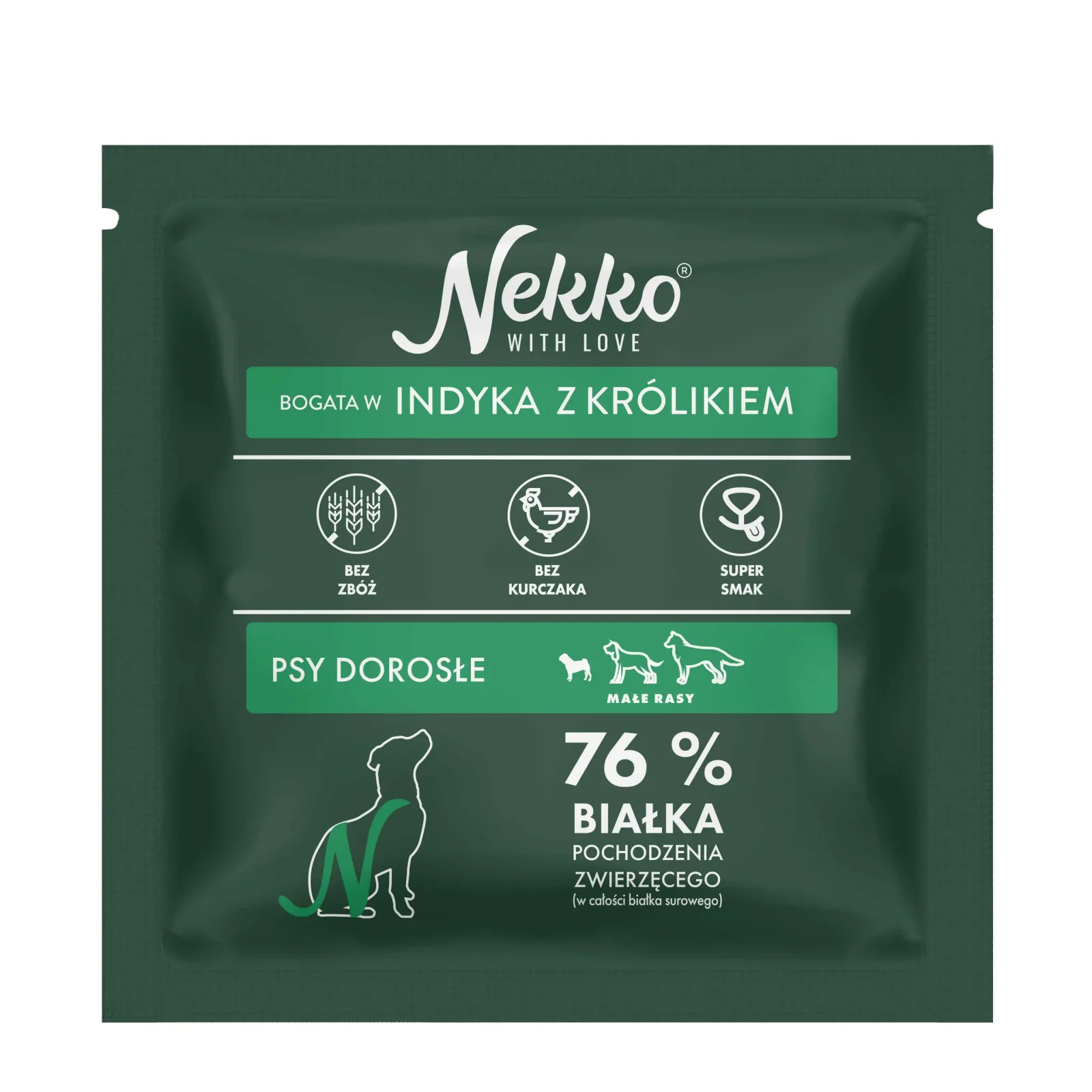 NEKKO Grain Free Adult Małe Rasy Indyk z Królikiem 70g